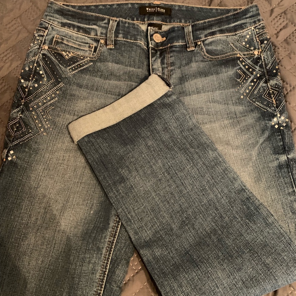 WHBM Embellished Crop Jeans